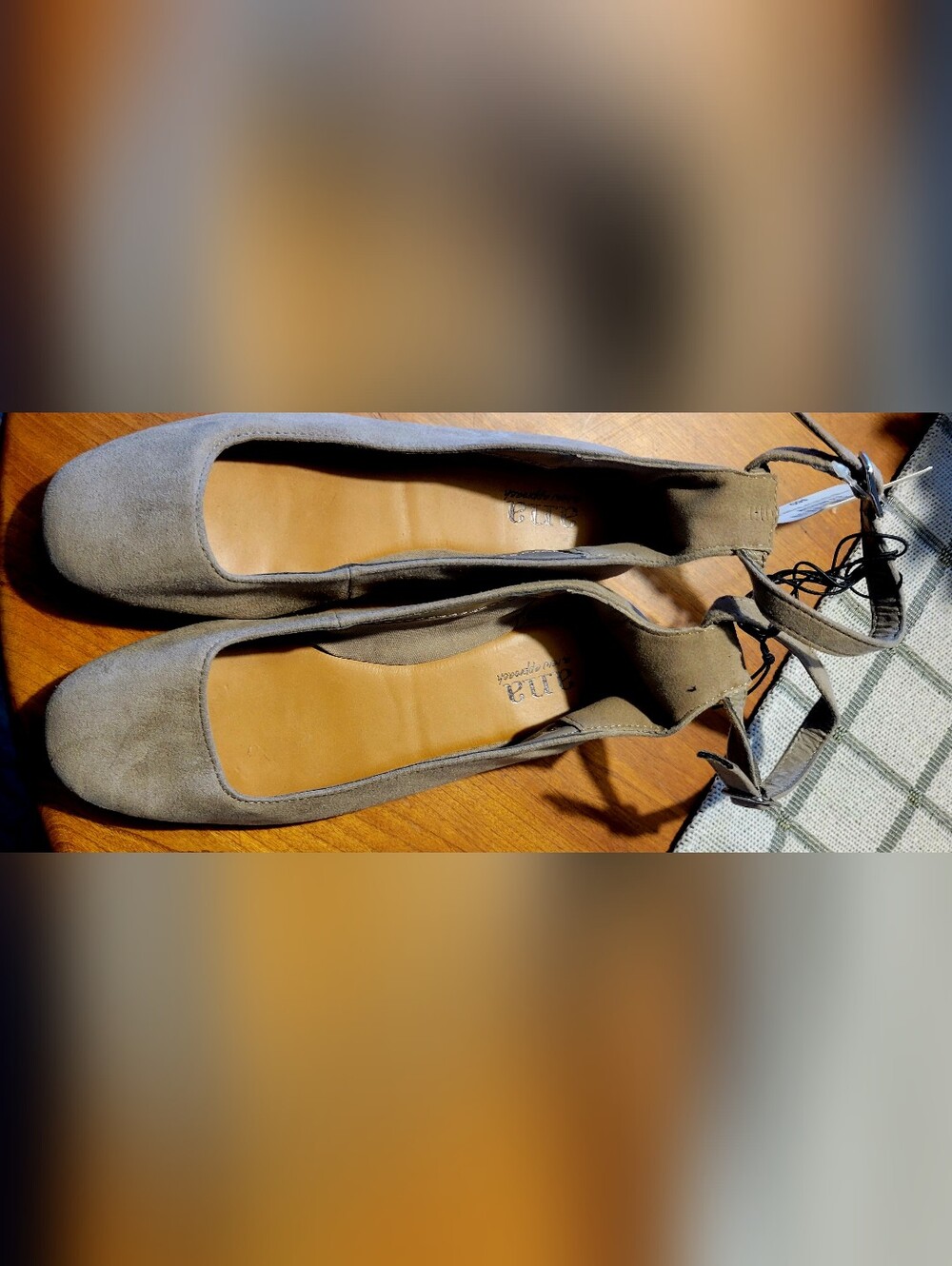 Ana Taupe Suede Women's Ankle-Tie Flats